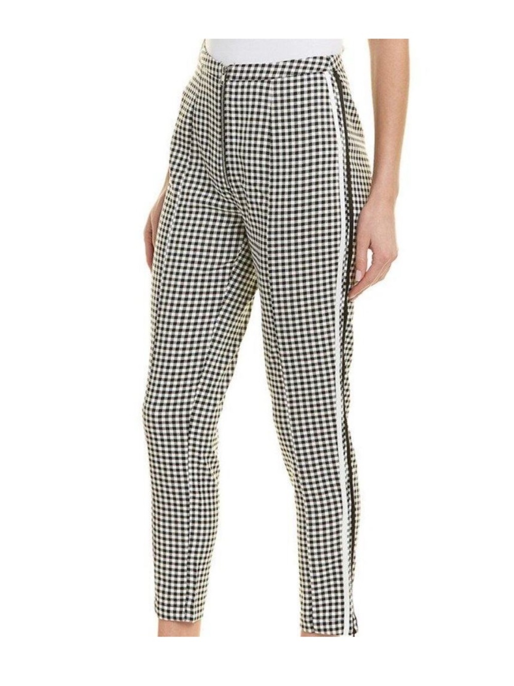Dance & Marvel Black and White Gingham Slim Ankle Pants
